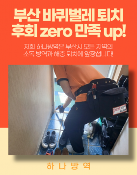 부산 바퀴벌레 퇴치 후회 zero 만…